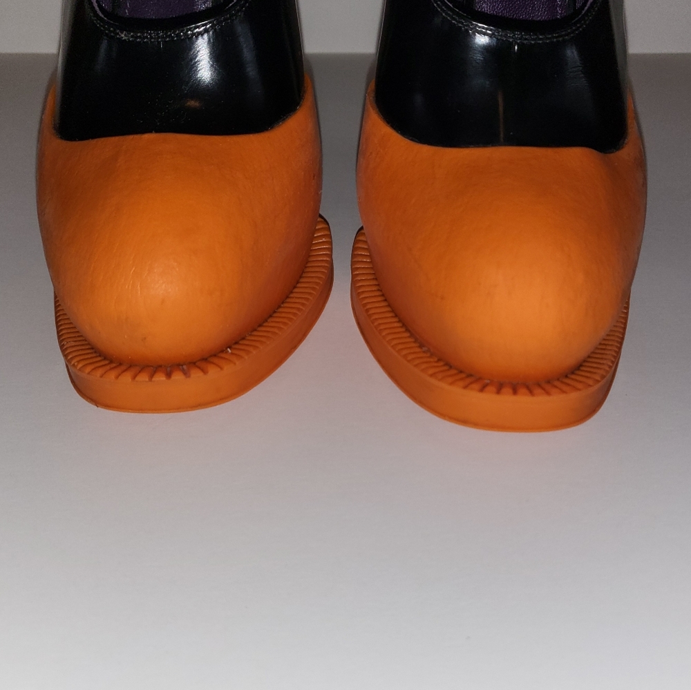 SOLD PRADA RUNWAY 2012 Orange leather & Rubber Mary Jane Heels FINAL PRICE 🧡 - Picture 11 of 16